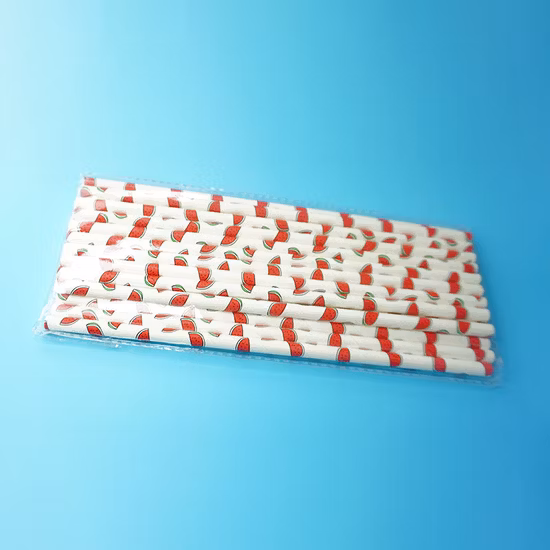 Schöne Kraftpapierverpackung mit individuellem Logo, 10 x 197 mm, Trinkpapier-Strohhalme, Kraftpapier-Strohhalme