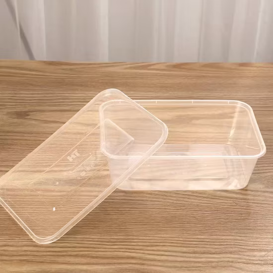 Einweg-Lebensmittelbehälter aus Kunststoff, PP, Mikrowelle, 1500 ml, Box mit Deckel