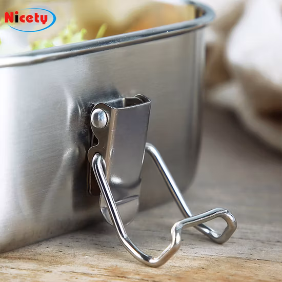 Isolierte, biologisch abbaubare Tiffin-Box, auslaufsicherer Aufbewahrungsbehälter für Camping-Lebensmittel mit Lunchbox aus Edelstahl