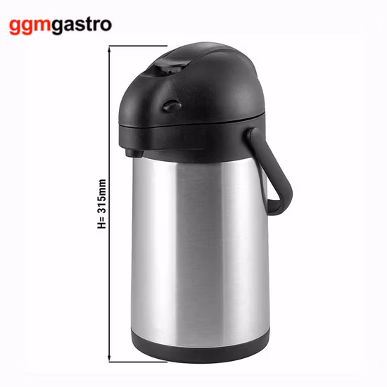 Luftdruck-Kaffeekanne aus Edelstahl, Thermo-Kaffee- und Tee-Luftkannen